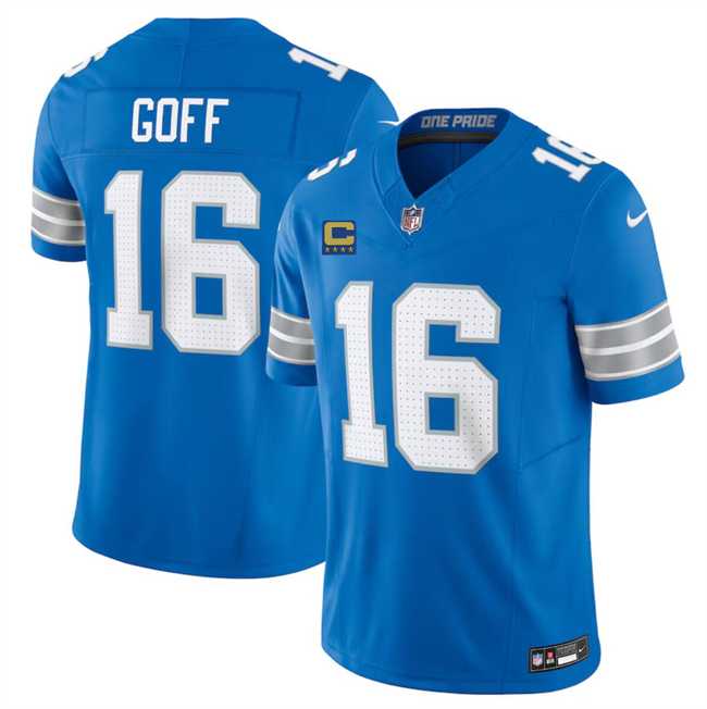 Men & Women & Youth Detroit Lions #16 Jared Goff Blue 2024 F.U.S.E. With 4-Star C Patch Vapor Limited Stitched Jersey